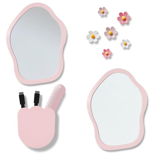 KEYDUACU 12 Pcs Pink Locker Accessories Set - Mirrors, Whiteboards, Magnets & Organizers for Girls, School & Office Use (Variation: 12 Pcs-Pink)