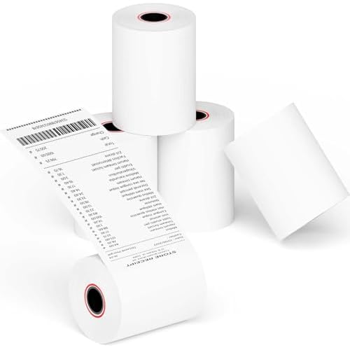 30 Rolls Thermal Receipt Paper Rolls, 3-1/8 x 230ft Thermal Paper, POS Cash Register Paper Rolls for Clover Flex, Square Terminal, 58mm POS System