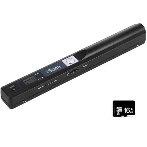 Portable Handheld Scanner, ANNCARY Document Wand Scanner Handheld for Business Photo Picture Receipts Books JPG/PDF Format Selection Micro SD Card Hand Scanner-B