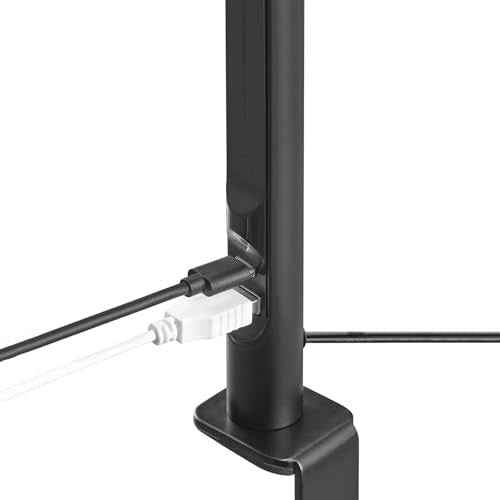 GLOBE Electric 62000036 15" LED Integrated Clamp Desk Lamp, Matte Black, Adjustable Silicone Gooseneck, Dimmable, 2.1 USB + USB-C Ports, 4.5 Watts, 3 Color Temperatures, 250 Lumens