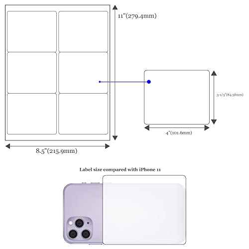 Mr-Label 4¡± x 3-1/3¡± Waterproof Matte White Wine Label - for Inkjet & Laser Printer - for 750ml Wine Bottle - Tear-Resistant - for Homemade Wine/Wedding (100 Sheets/Total 600 Labels)