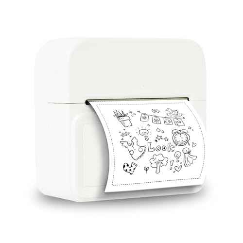 Portable Thermal Mini Sticker Printer: Wireless Bluetooth Label Maker Machine for Small Business Trip Travel Home Office - 2 Inch Label Makers Perfect for iOS & Android Phone