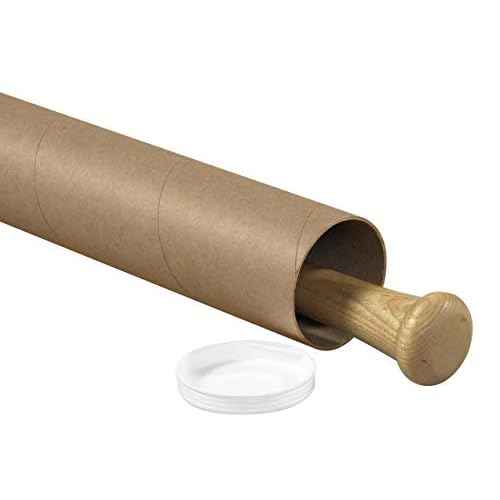 Partners Brand PP3018K Mailing Tubes with Caps, 3" x 18", Kraft (Pack of 24)