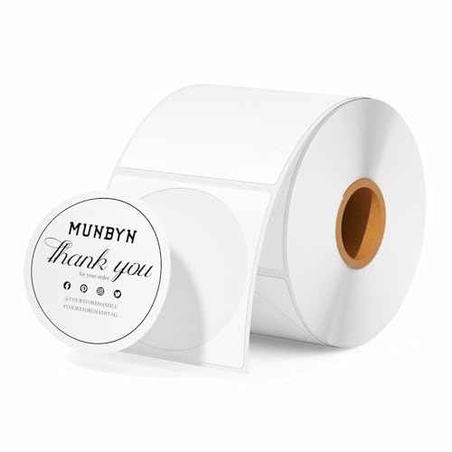 MUNBYN 2 Inch Circle Thermal Sticker Labels, Self-Adhesive Round Direct Thermal Labels for Business, 750 Sheets/1 Roll