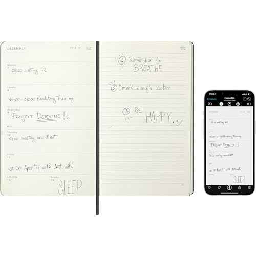 Moleskine 12 Month 2026 Smart Weekly Planner, Hard Cover, Large (5" x 8.25") Black: Compatible with Moleskine Smart Pen (Smart Set Sold Separately)