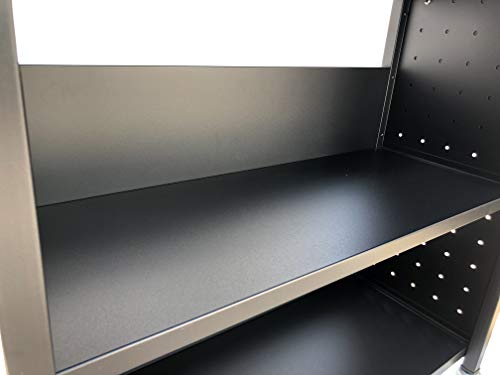 Workington Black 3-Shelf Rolling Book Cart with Locking Swivel Casters, 3001