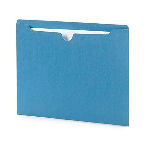 Blue Summit Supplies 100 Blue File Jackets, Reinforced Straight Cut Tab, Designed for Use in Standard Hanging Files, Letter Size, 100 Pack