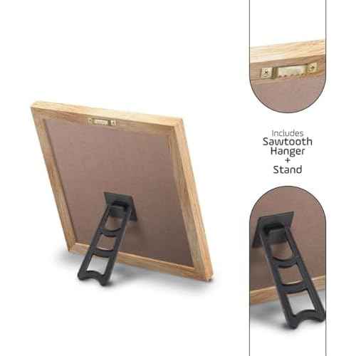 Felt Letter Board, 10x10 inches, Changeable Wooden Message Board Sign, Wood Frame, Wall Mount, with Display Stand (Black)