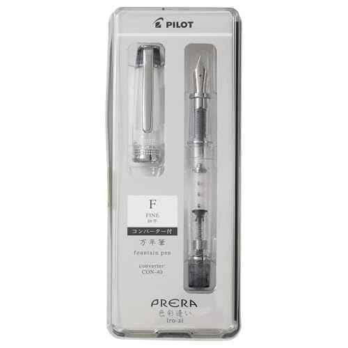 PILOT PFPR1TBF Prera PRERA Fountain Pen, Color Fountain, Fine Point, Transparent Black