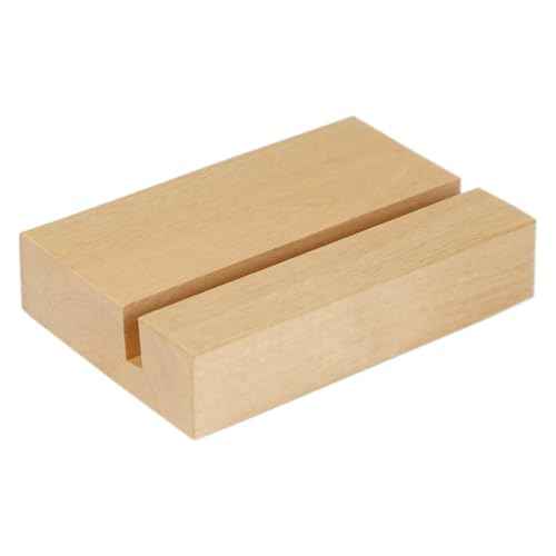 UNIQOOO 3.5" Birch Wood Stand for Monthly Desk Calendar, Wooden Block Base, Cardstock Holder, For Office Home Retail Reception Decor, Photo Display, 10 Pack