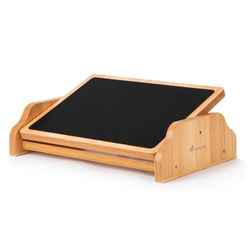 StrongTek Under Desk Adjustable Wooden Foot Rest with 3 Positions