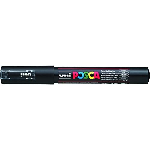 uni-ball Posca PC-1M Extra Fine Bullet Tip Marker - Black, Pack of 12