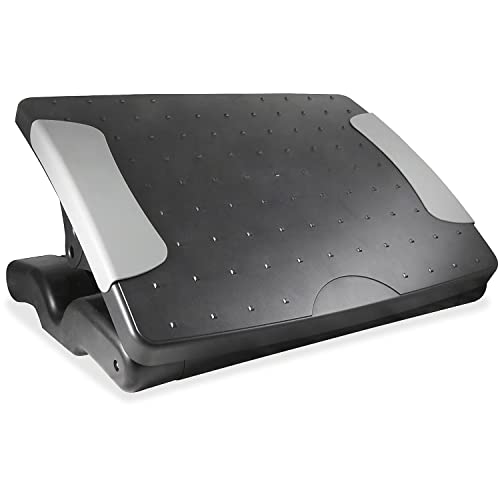 Kantek Ergonomic Adjustable Height Under Desk Footrest, 4 Height Setting, Adjustable Tilt Angle, Supports Legs to Enhance Comfort and Relieve Muscle Fatigue