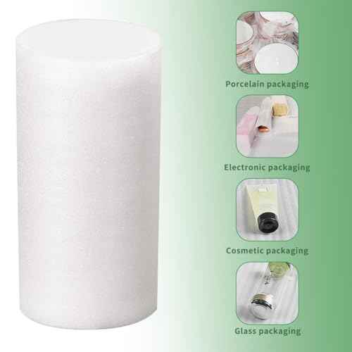 Moving Supplies, Foam Wrap Roll 16" Wide x 160' Length, For Protecting Fragile Articles,Furniture,Transportation Packing,Stuffing of Carton,with 60 Fragile Stickers (16"160')