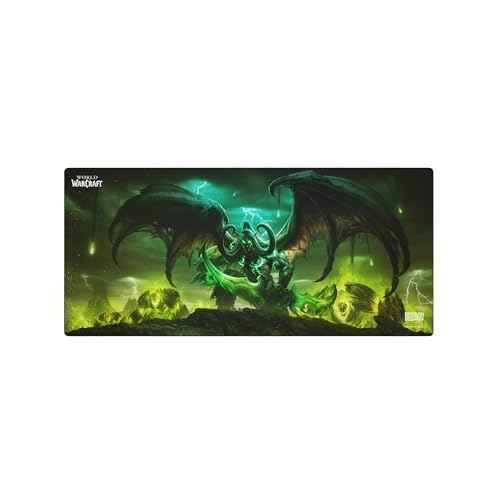 World of Warcraft Illidan Gaming Mouse Pad, Computer Mouse Mat, Flat Stitched Edge, Non-Slip Rubber Base, Gamers & Office Use, 35 x 16 - Officially Licensed
