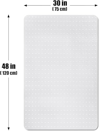 Sharewin 48" x 30" Office Chair Mat for Carpeted Floors – Thick 2.2mm, Easy Glide Desk Mat