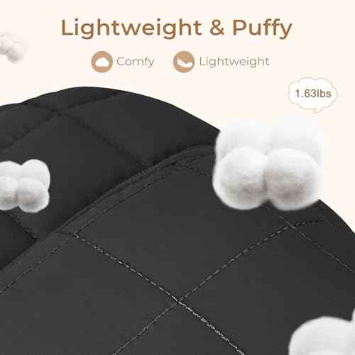 CLUCI 17.3 Inch Laptop Backpack for Women, Anti Theft Travel Backpack, Puffer Quilted Work Backpack, Water Resistant College Bookbag, Carry on backpack with RFID (Black)