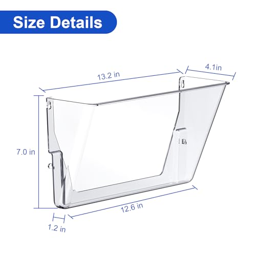 Samstar 6 Pack Clear Wall File Holders - Acrylic Office & Home Organizer