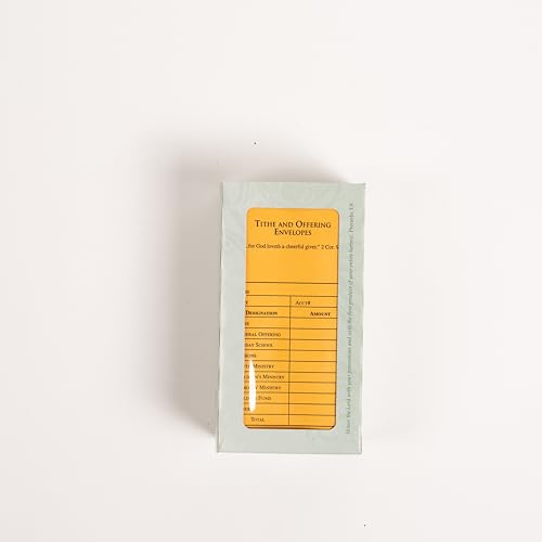 Christian Tithe Offering Envelope with Scripture 2 Corinthians 9:7, Bill-Sized