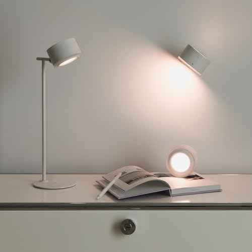 mooas Dual Cordless LED Desk Stand USB-C Rechargeable, Magnetic Flicker-Free LED Desk Lamp, 3 Brightness Levels Touch Control 360¡Æ Adjustable, Wall-Mounted Task Light for Reading Home Office Study