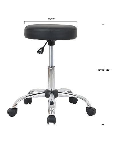 Amazon Basics Drafting Bar Stool with Wheels - Height Adjustable Swivel, Black
