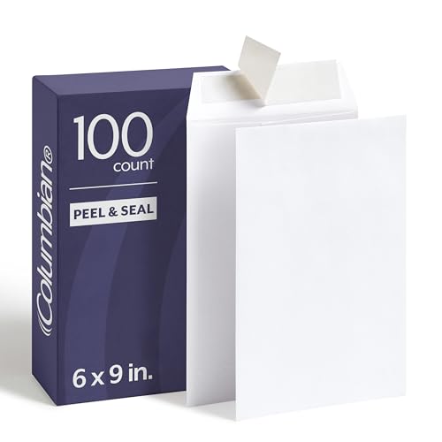 Columbian 6x9 Catalog Envelopes Pack of 100 Self Seal White Heavyweight 28 lb