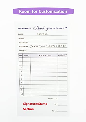 PINKEESEA 1 Pack Thank You Receipt Book with Carbon Copies for Small Businesses 50-Set