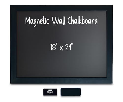 Large Magnetic Chalkboard Wall Sign 18x24 Rustic Wood Frame Office Home
