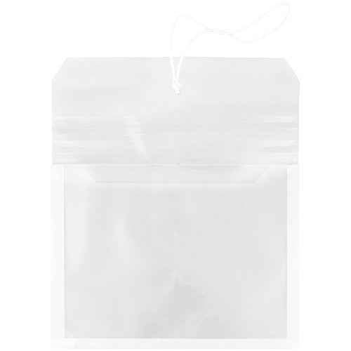 JAM PAPER Plastic Expansion Envelopes with Elastic Band Closure - Letter Booklet - 9 3/4 x 13 with 2.5 Inch Expansion - Clear - 12/Pack