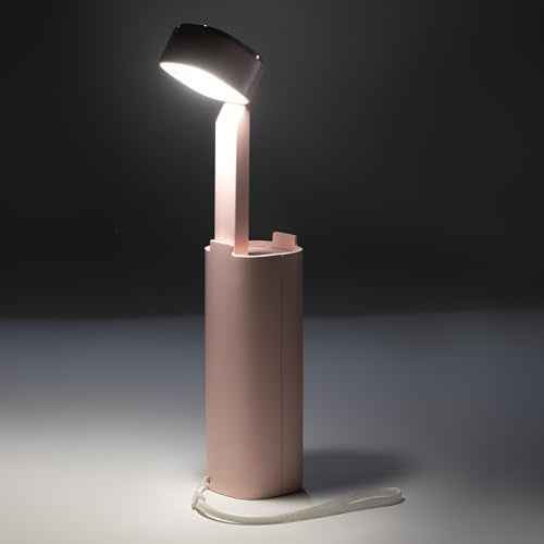 Cordless Desk Lamp, Rechargeable Flashlight, Bright Small LED Light, Dimmable, Portable Lamp with USB Charging Port for Home, Office, Dorm, Camping, Emergency, Indoor & Outdoor Lighting, Pink