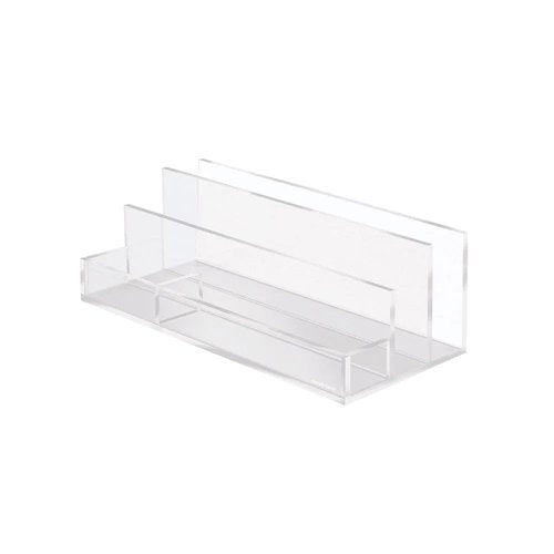 RUSSELL+HAZEL Acrylic Collator and Valet, Clear, 12.5” x 5.5” x 4”, 2 Filing Slots, 2 Trays, (31382)