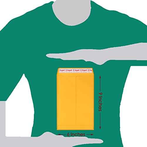 250 PCS 6x9 inches Security Catalog Envelopes Printable Self Seal Envelopes, Anti Tear brown Kraft Envelopes for Invitation Cards, Pictures, Photos, Documents