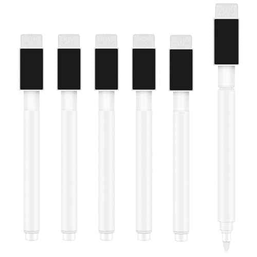 5 Pcs White Dry Erase Markers Magnetic Dry Erase Marker with Eraser Cap Mini Dry Erase Markers for Blackboard (5)
