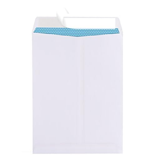 Aimoh 100 9 x 12 SELF Seal Security White Catalog Envelopes - 28lb - Security Tinted, Ultra Strong Quick-Seal, 9x12 inch (38100)