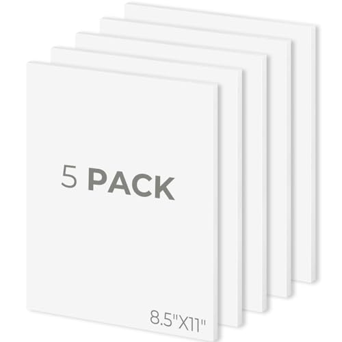 8.5x11 White Foam Boards Pack of 5 - 1/8 Inch Thick for Crafts & Displays