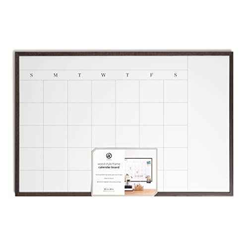 U Brands Dry Erase Calendar White Board with Wooden Style Frame, Office Supplies, 20¡± x 30¡±