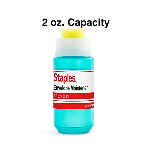Staples Envelope Moistener 2oz Blue Refillable Sponge for Sealing & Mailing - 3 Pack