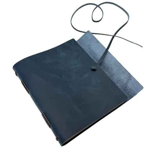 Large Notebook Journal - Genuine Leather Journals for Writing A4 Size Diary 8x10 Inch, Notepad For Women and Man, Gifts,Work,Travel Dark Blue