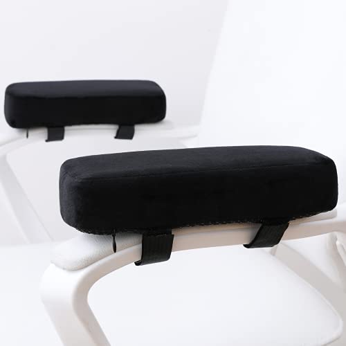 LargeLeaf Extra Thick 2-Inch Memory Foam Armrest Pads (Pack of 2) Black / X-Large