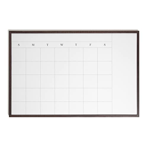 U Brands Dry Erase Calendar White Board with Wooden Style Frame, Office Supplies, 20¡± x 30¡±