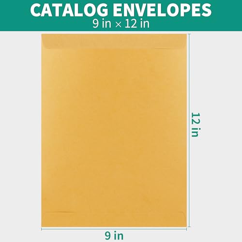 Tlpmsk 9x12 Brown Kraft Envelopes 24 Pack - Self Seal Stay Flat Shipping Mailers for Documents Photos Letters