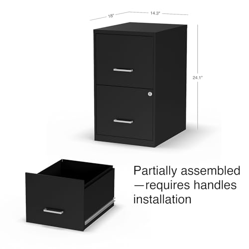 Staples Black 2-Drawer Vertical File Cabinet Lockable Letter Size 1 Pack