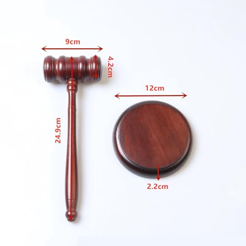 Judge Gavel and Sound Block Set - Handcrafted Wooden Legal Desk Decor