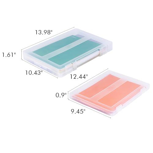 8 Pack Paper Storage Boxes, 8.5 x 11 Plastic Portable Project Case for US letter Size and A4 paper, Plastic Multi-Purpose Thick Scrapbook Storage Box for Office,Craft or Art Supplies
