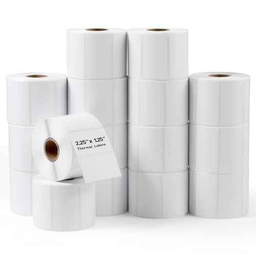 2.25"x 1.25" Direct Thermal Labels-Perforated Barcodes, Shipping Label Paper, Compatible with Zebra & Rollo Printers£¨16 Rolls£¬1000 Labels/Roll£©