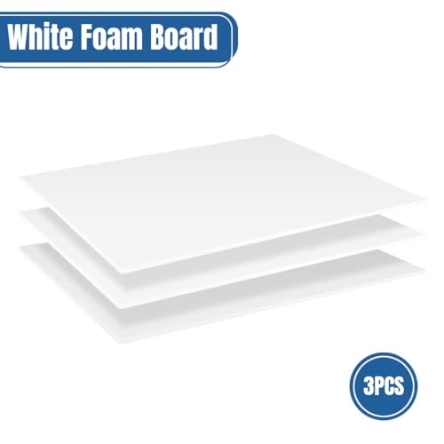 3PACK White Foam Board 24x36¡¿3/16 inches,5MM Foam Core Board Poster Board for School Projects Crafting and Art Displays Durable Lightweight Easy to Cut Ideal for Presentations, Signboards