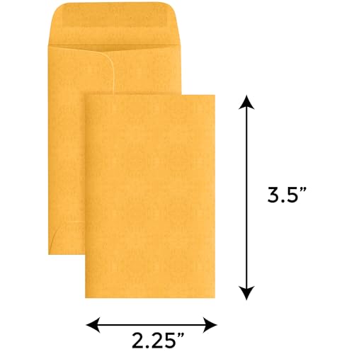 600 Pcs Coin Envelopes 2.25x3.5 Inches Heavy-Duty Gummed Kraft Storage Bags