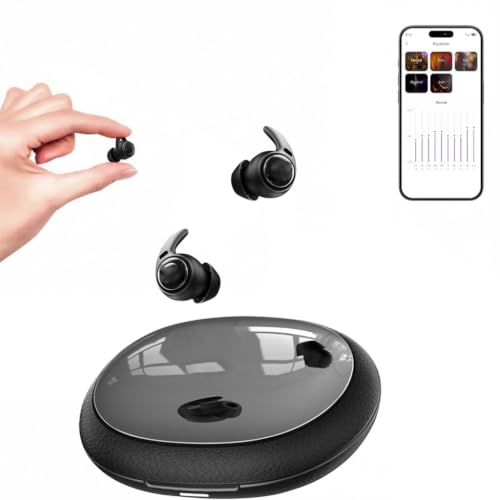 Yworlln Black NE76 Sleep Earbuds with Bluetooth 6.0 & Real-Time AI Translation