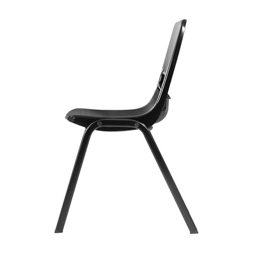 EMMA + OLIVER Black Stackable Flex Comfort Classroom Chair (12+), 500 lb Capacity