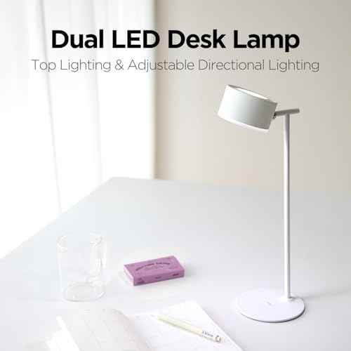 mooas Dual Cordless LED Desk Stand USB-C Rechargeable, Magnetic Flicker-Free LED Desk Lamp, 3 Brightness Levels Touch Control 360¡Æ Adjustable, Wall-Mounted Task Light for Reading Home Office Study